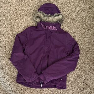 Bench Kids Jacket in Purple with Faux Fur Hood